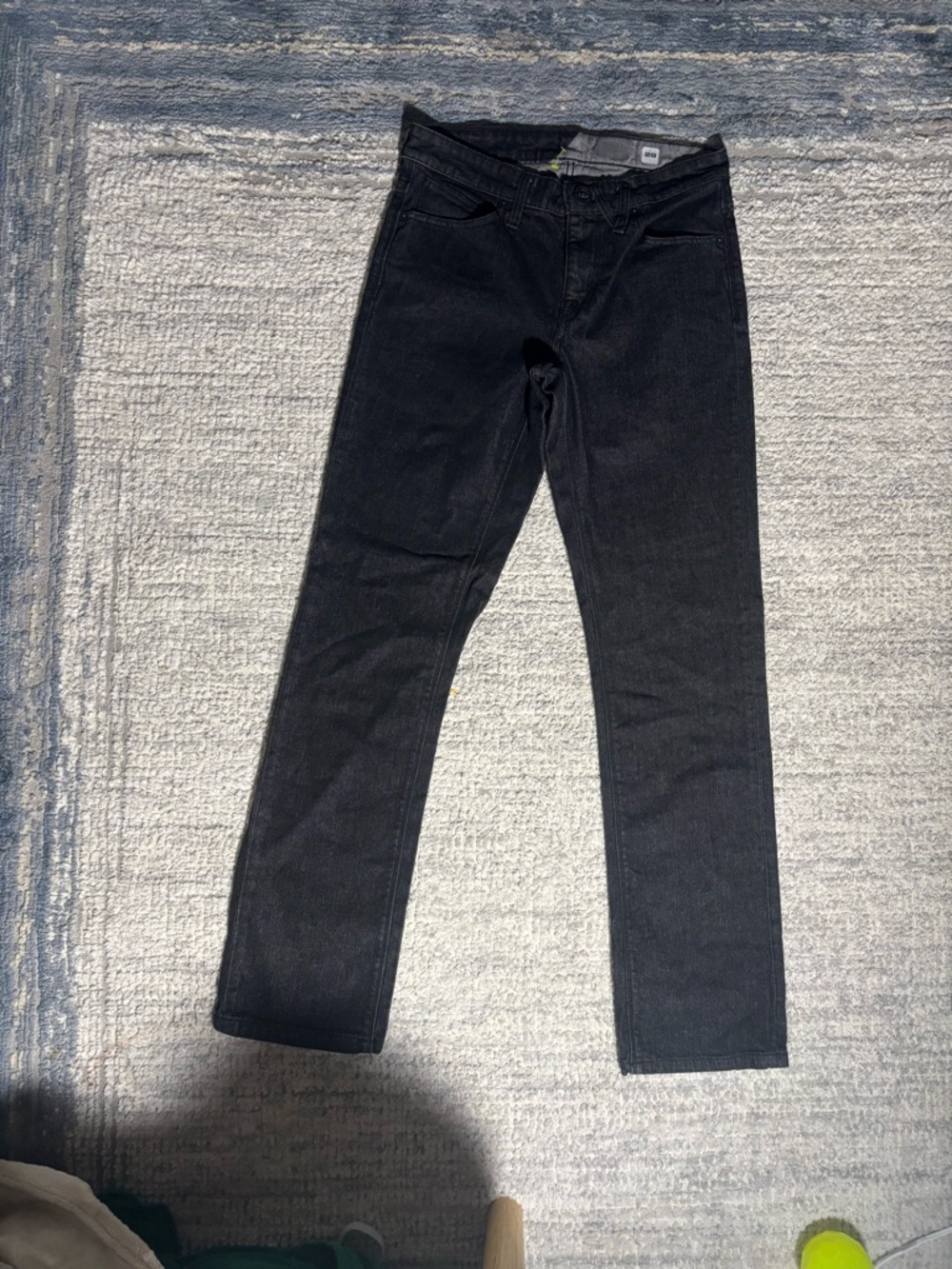 Volcom Black Denim Jeans with Leather Patch